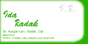 ida radak business card
